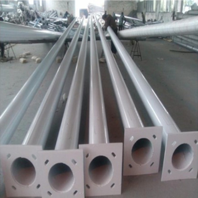 Galvanized Steel Tubular Swaged Tapered Street Light Pole 6-18m For Roadway Lighting