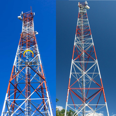 S355J0 60m Mounting Tubular Steel Tower With Antenna Beacon Light