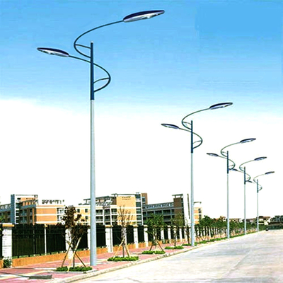 Galvanized Steel Tubular Swaged Tapered Street Light Pole 6-18m For Roadway Lighting