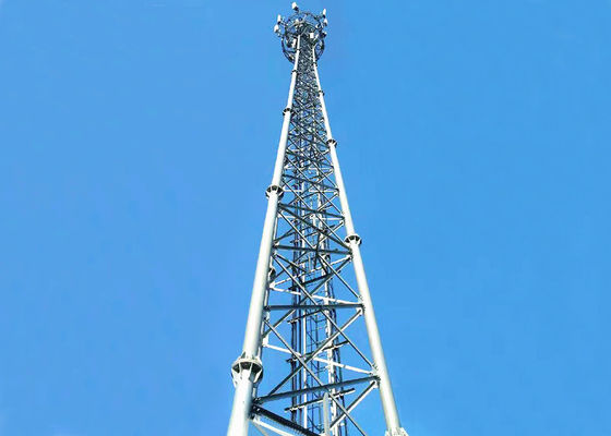 25m 80m Q355 Hot Dip Galvanized Steel Tower 3 Legged Self Supporting