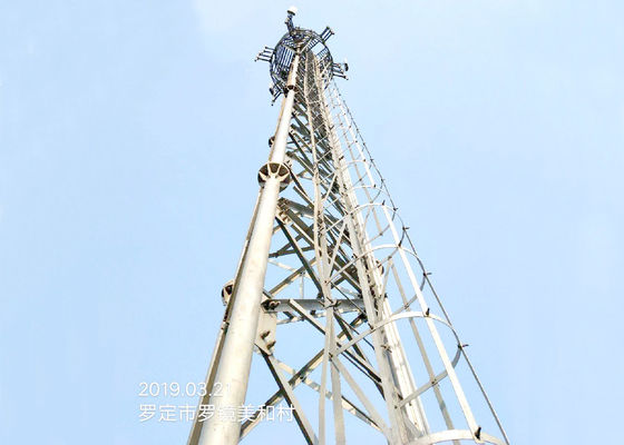 25m 80m Q355 Hot Dip Galvanized Steel Tower 3 Legged Self Supporting