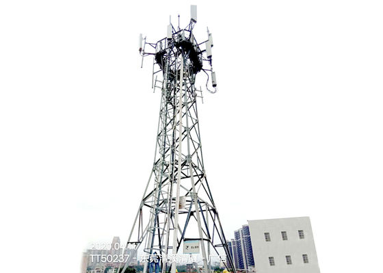70m High Angular Q345 Steel Communication Tower For Mounting FM GSM 5G Antenna