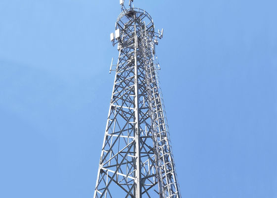 70m High Angular Q345 Steel Communication Tower For Mounting FM GSM 5G Antenna