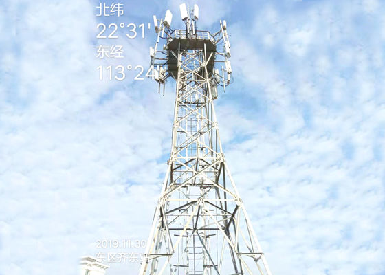 70m High Angular Q345 Steel Communication Tower For Mounting FM GSM 5G Antenna