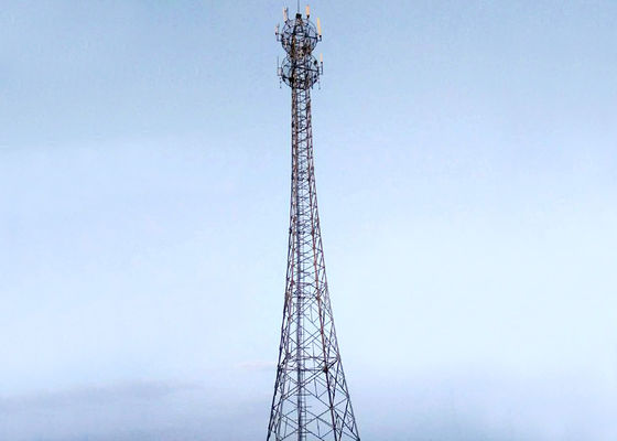 70m High Angular Q345 Steel Communication Tower For Mounting FM GSM 5G Antenna