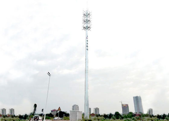 50m GSM FM 5G Telecom Steel Tower 3 Platforms Hot Dip Galvanized