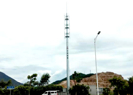 50m GSM FM 5G Telecom Steel Tower 3 Platforms Hot Dip Galvanized