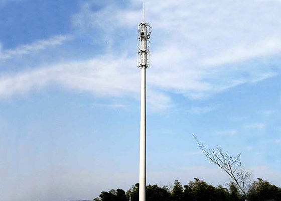 50m GSM FM 5G Telecom Steel Tower 3 Platforms Hot Dip Galvanized